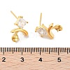 925 Sterling Silver with Cubic Zirconia Stud Earring Findings EJEW-B038-19G-3
