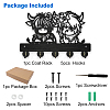 Wood & Iron Wall Mounted Hangers HJEW-WH0055-217-3