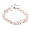 Natural Rose Quartz Beads Bracelets for Women BJEW-H623-02S-03-4