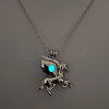 Alloy with Luminous Resin Bead Inside Pendant Necklaces for Women Men FS-WG4D5C2-24-1