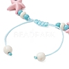 Starfish & Turtle Synthetic Turquoise Beads Braided Bead Bracelets for Women BJEW-JB12130-01-4