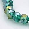 Half Rainbow Plated Faceted Rondelle Electroplate Glass Beads Strands GLAA-A024D-HR04-1