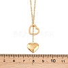 304 Stainless Steel Heart Pendant Lariat Necklaces for Women NJEW-A064-05G-5