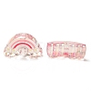 UV Plating Rainbow Iridescent Acrylic Enamel Beads OACR-G012-08E-2