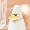 Oval Brass Open Cuff Rings for Women RJEW-G343-17G-2