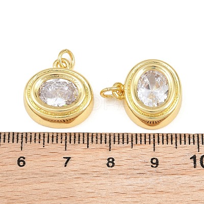 Brass Pave Clear Cubic Zirconia Pendants KK-CBA56EF-35A-G-01-1