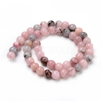 Natural Cherry Blossom Jasper Beads Strands G-Q462-63-8mm-1