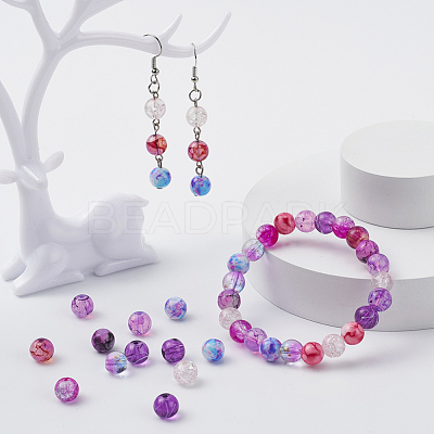 10 Style Spray Painted & Drawbench Transparent & Baking Paint Glass Beads GLAA-YW0001-26A-1