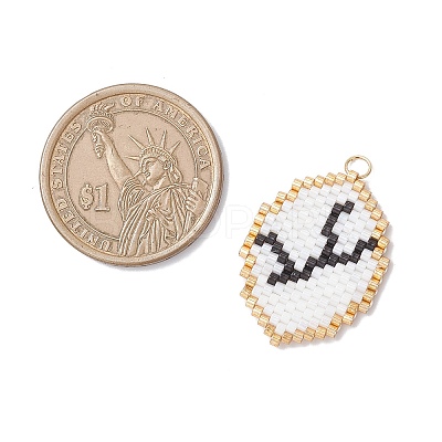 Glass Seed Beaded Twelve Constellations Pendants PALLOY-MZ00891-10-1