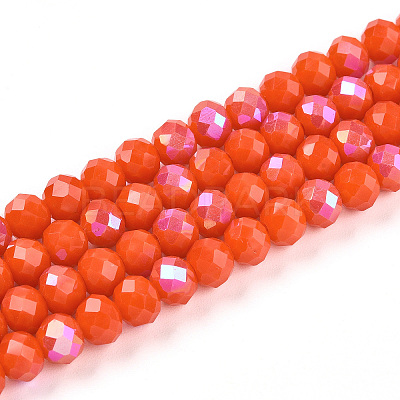 Electroplate Opaque Solid Color Glass Beads Strands LS-EGLA-A044-P6mm-L03-1-1