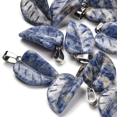 Natural Blue Spot Jasper Pendants G-B127-01P-01-1