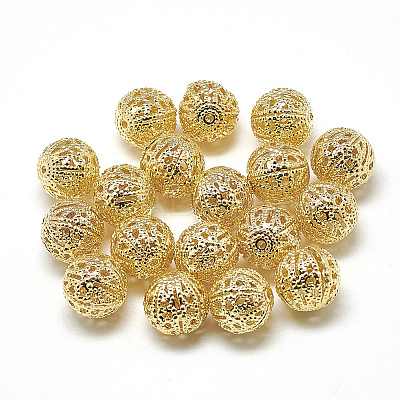 Brass Filigree Beads X-KK-T032-183G-1
