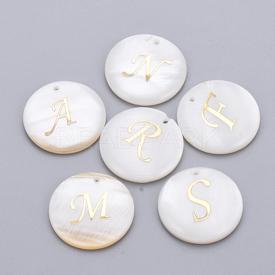Freshwater Shell Pendants SHEL-Q018-01-G-1