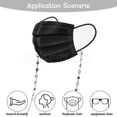 8Pcs 8 Style Iron & Plastic & Acrylic Curb Chains Neck Strap for Eyeglasses AJEW-GL0001-66-1