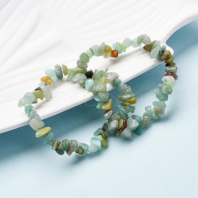 Natural Amazonite Stretch Bracelets BJEW-JB03681-06-1