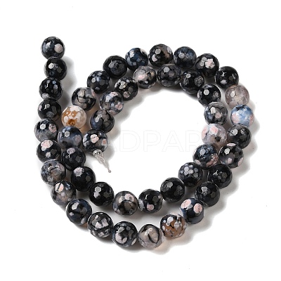 Dyed & Heated Natural Fire Crackle Agate Beads Strands G-P539-C01-06-1