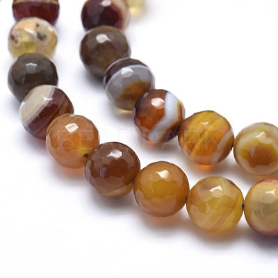 Natural Striped Agate/Banded Agate Beads G-J371-02-12mm-1