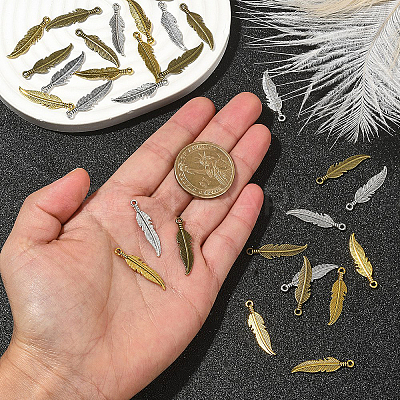 30Pcs 3 Colors Alloy Pendants FEAT-CJ0001-01-1