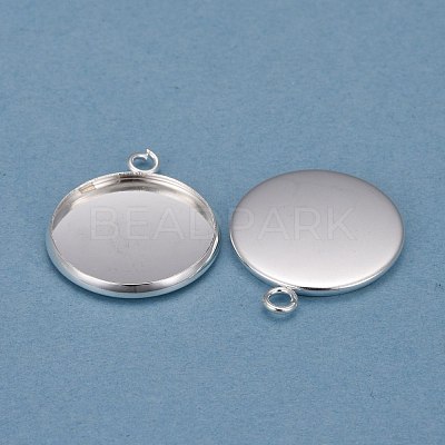 304 Stainless Steel Pendant Cabochon Settings STAS-F191-14S-F-1