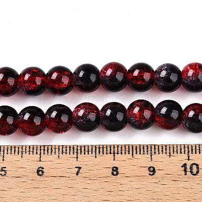 Transparent Crackle Glass Bead Strands GLAA-T025-8mm-02G-1