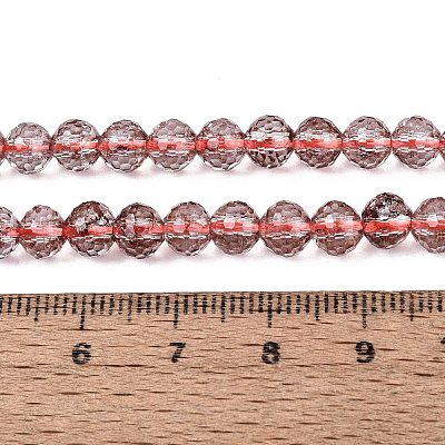 Dyed Transparent Crackle Glass Beads Strands GLAA-Q108-01A-A02-1
