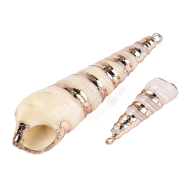 Electroplate Natural Spiral Shell Big Pendants SSHEL-Q100-26KCG-1