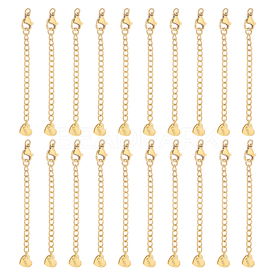 20Pcs 304 Stainless Steel Curb Chain Extender STAS-UN0051-99-1