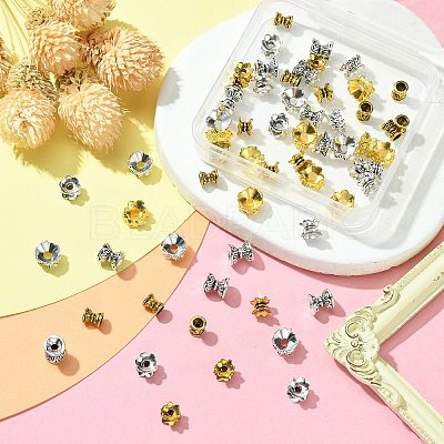 60Pcs 6 Styles Alloy Bead Caps FIND-CJ0001-36-1