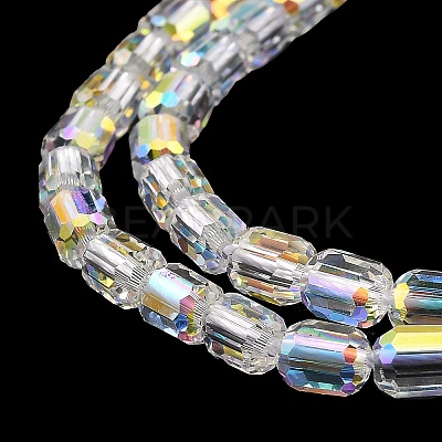 Electroplate Transparent Glass Beads Strands GLAA-C029-02A-10-1