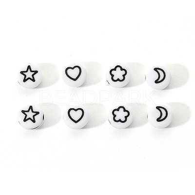 Opaque White Acrylic Beads SACR-YW0001-21B-1