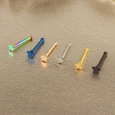 304 Stainless Steel Star Nose Bone Rings WGFF656-02-1