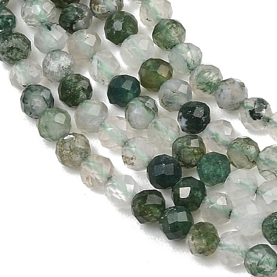 Natural Moss Agate Beads Strands G-J002-03H-A-1