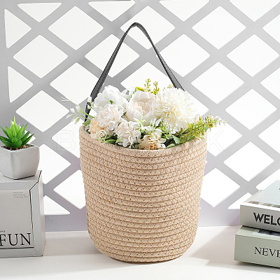 Woven Cotton Storage Baskets AJEW-WH20054-010B-1