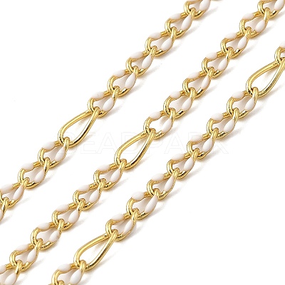 Handmade Brass Enamel Oval Link Chains CHC-L053-08G-04-1