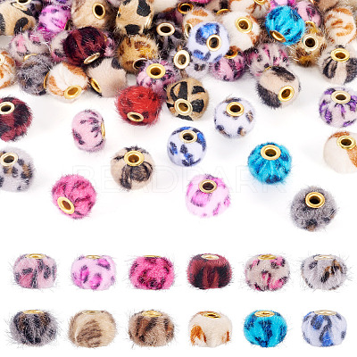 100Pcs Flocking Rondelle Beads FIND-TA0006-80-1
