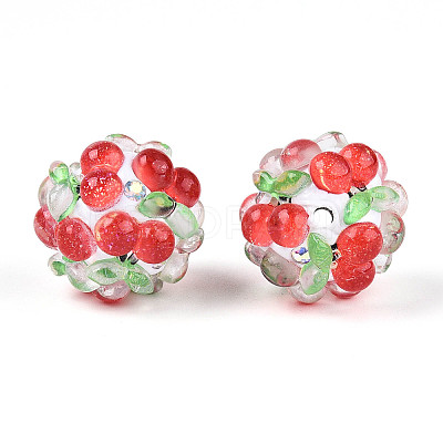 Fruit Round Resin Beads RESI-T059-03F-1