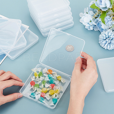 Transparent Plastic Storage Boxes CON-WH0095-62B-1