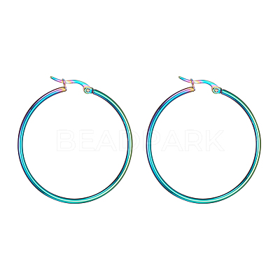 304 Stainless Steel Big Hoop Earrings EJEW-F105-06M-1