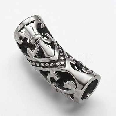 304 Stainless Steel Hollow Tube Beads STAS-E133-111AS-1