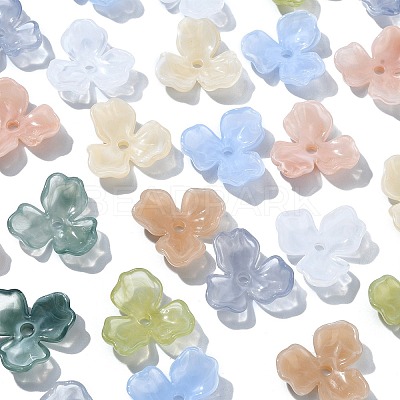 40Pcs 8 Colors Acrylic Beads Caps OACR-CJ0001-62-1