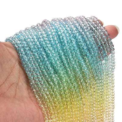 Transparent Painted Glass Beads Strands X1-DGLA-A034-T3mm-A15-1