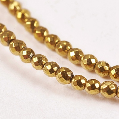 Electroplate Non-magnetic Synthetic Hematite Beads Strands X-G-J169B-2mm-04-1