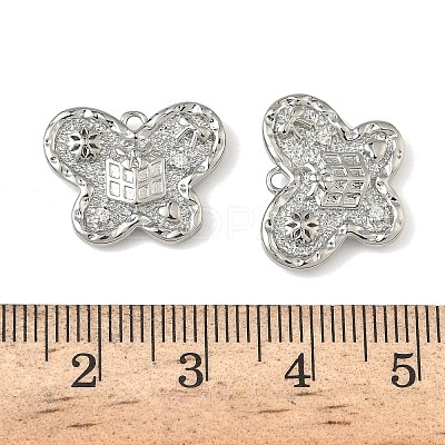Christmas Brass Micro Pave Clear Cubic Zirconia Pendants KK-A280-03F-P-1