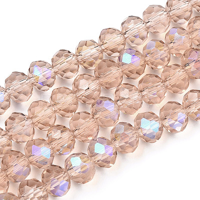 Electroplate Glass Beads Strands EGLA-A034-T6mm-L22-1