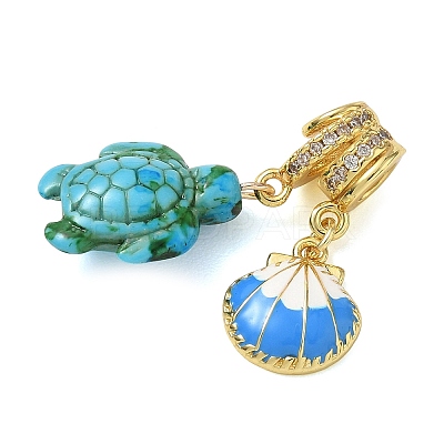 Brass Micro Pave Clear Cubic Zirconia Pendants KK-CBA74BF-13G-04-1