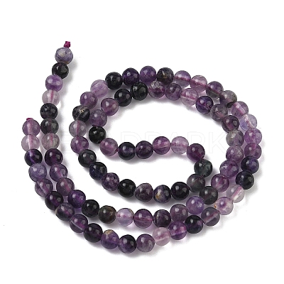 Natural Purple Fluorite Beads Strands G-P530-B08-01-1