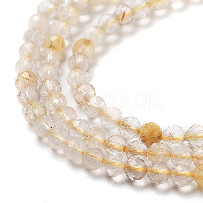 Natural Gold Rutilated Quartz Beads Strands LS-G-G161-A17-05-1