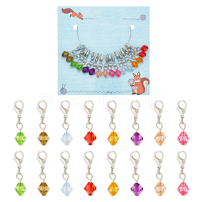 Bicone Pendant Stitch Markers HJEW-AB00489-1