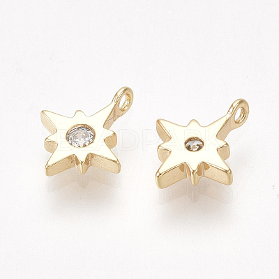 Brass Cubic Zirconia Charms KK-S350-364-1