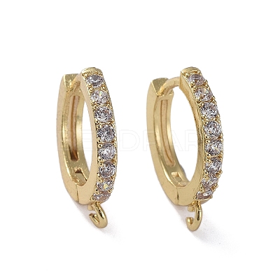 Brass Huggie Hoop Earring Findings X-KK-P150-42G-1